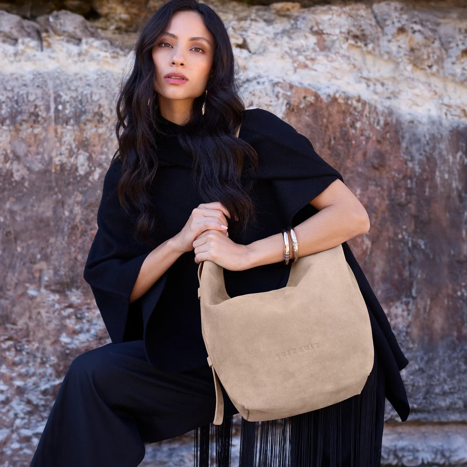 Fab Seventies Special Edition - Sandy Brown - Slouchy Bag (Wildleder) - Image 2